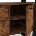 Buffet 160 cm PHOENIX XXL 4 portes bois effet vieilli et noir