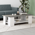 Table basse rectangulaire ELI blanche plateau effet béton 100 cm