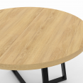 Table à manger ronde SELMA 4-6 personnes bois et noir 110 cm