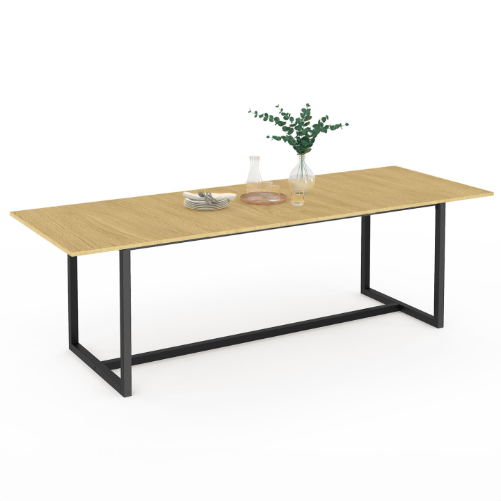 Mesa de comedor industrial extensible de madera y metal 200-250cm - DETROIT | ID Market