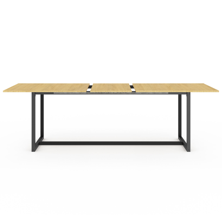 Mesa de comedor industrial extensible de madera y metal 200-250cm - DETROIT | ID Market