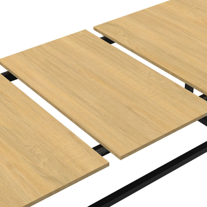 Mesa de comedor industrial extensible de madera y metal 200-250cm - DETROIT | ID Market