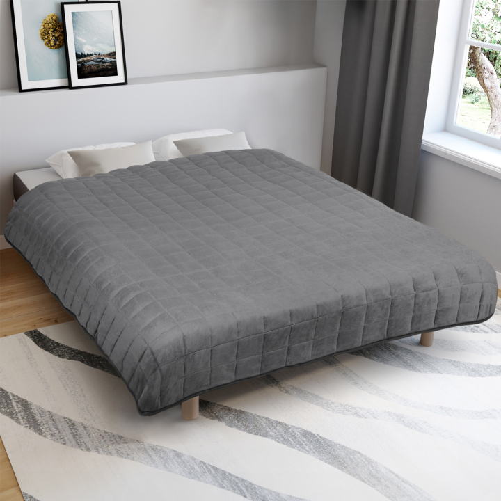 Manta lastrada 150x200 gris claro y oscuro 7kg - CELESTE | ID Market