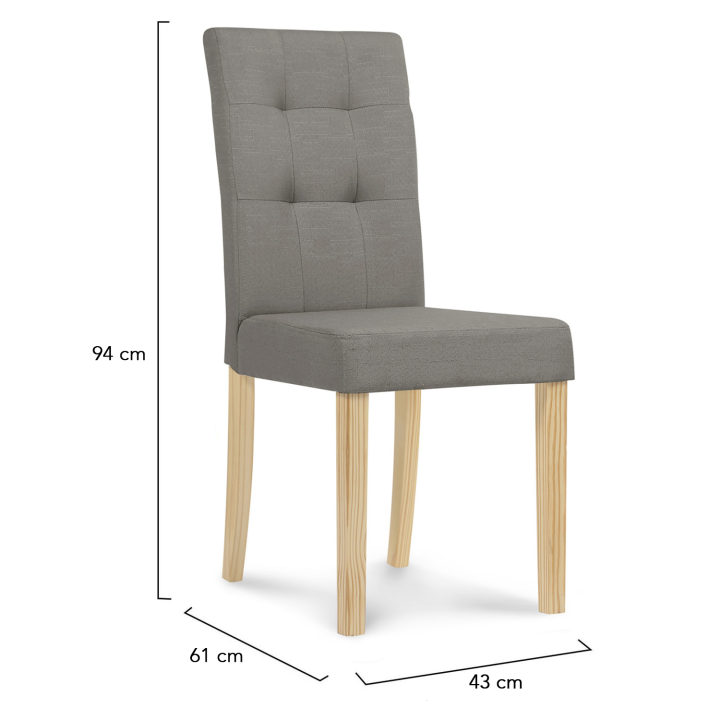 Sillas tapizadas escandinavas grises baratas - POLGA | ID Market