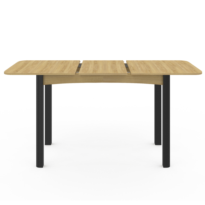 Mesa de comedor rectangular de madera y negro - JUNIO | ID Market