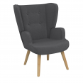 Fauteuil scandinave SVEN grand confort en tissu gris anthracite