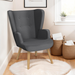 Cómodo sillón escandinavo en tejido gris antracita - SVEN | ID Market