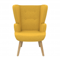 Fauteuil scandinave SVEN grand confort en tissu jaune