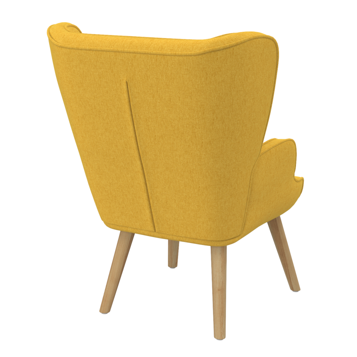 Fauteuil scandinave SVEN grand confort en tissu jaune