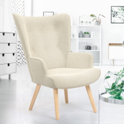 Sillón escandinavo en tejido beige - IVAR | ID Market