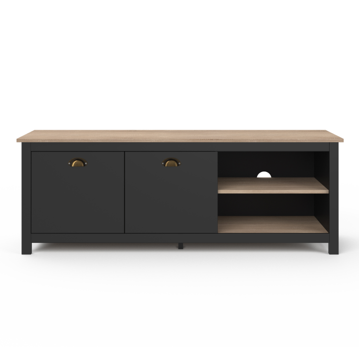 Soporte de TV vintage de madera y negro 140cm - ISIS | ID Market