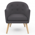 Fauteuil scandinave OLAN cabriolet en tissu gris anthracite