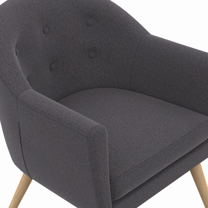 Sillón cabriolet escandinavo en tejido gris antracita - OLAN | ID Market