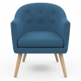 Fauteuil scandinave OLAN cabriolet en tissu bleu