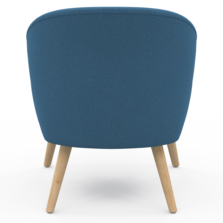 Fauteuil scandinave OLAN cabriolet en tissu bleu