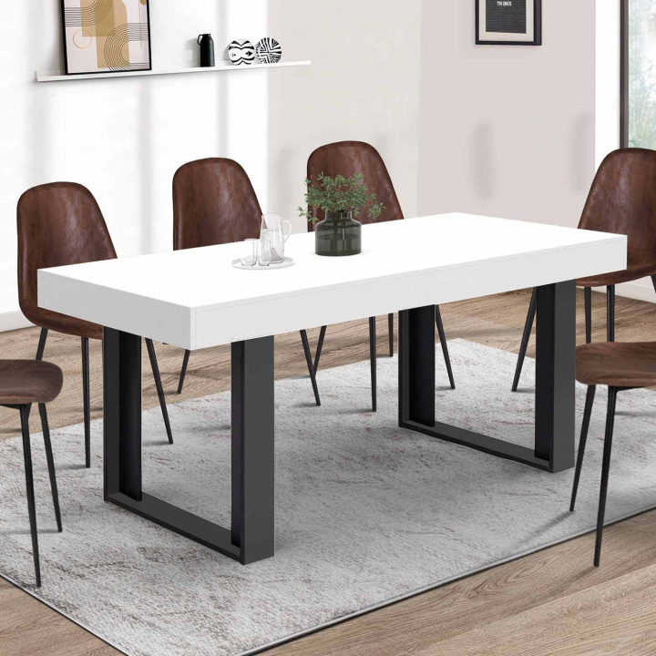 Mesa de comedor industrial madera gris 224 cm - PHOENIX | ID Market