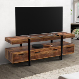 Meuble TV 140 cm AUSTRIA avec tiroirs bois pieds épingle