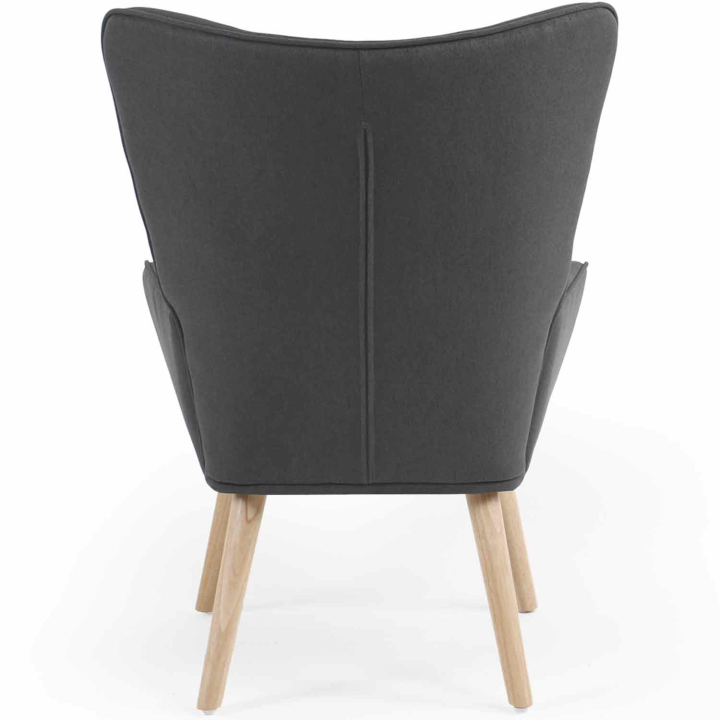 Fauteuil scandinave Ivar en tissu gris anthracite