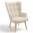 Fauteuil scandinave IVAR en tissu beige