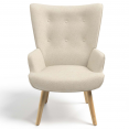 Fauteuil scandinave IVAR en tissu beige