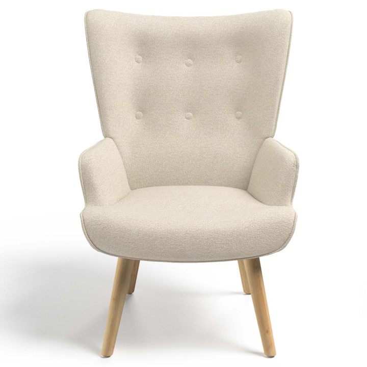 Sillón escandinavo en tejido beige - IVAR | ID Market