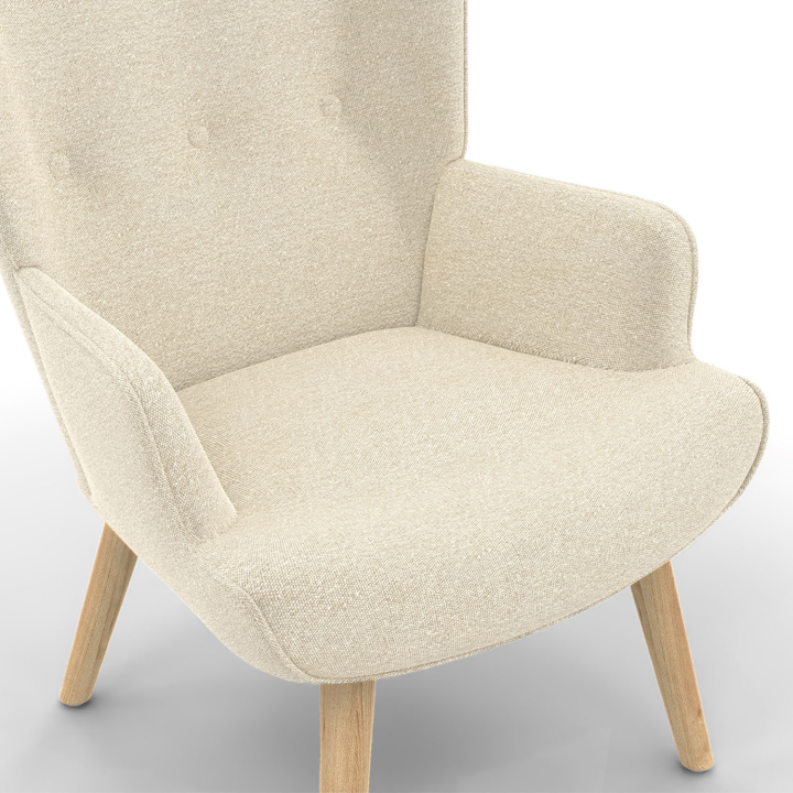 Sillón escandinavo en tejido beige - IVAR | ID Market