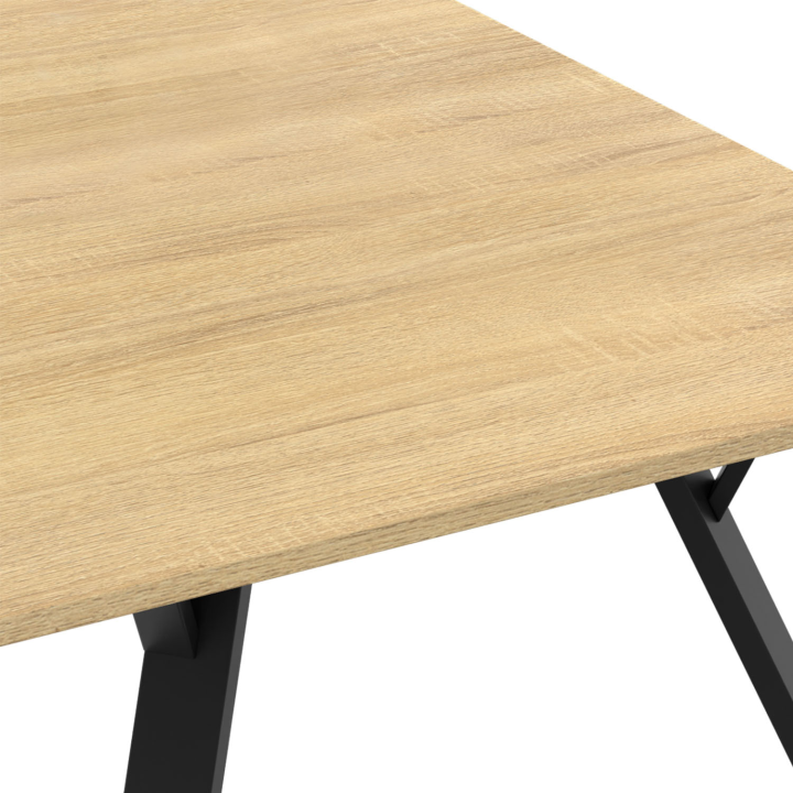 Mesa de comedor industrial 160 cm madera y negro 6 personas - YSEULT | ID Market