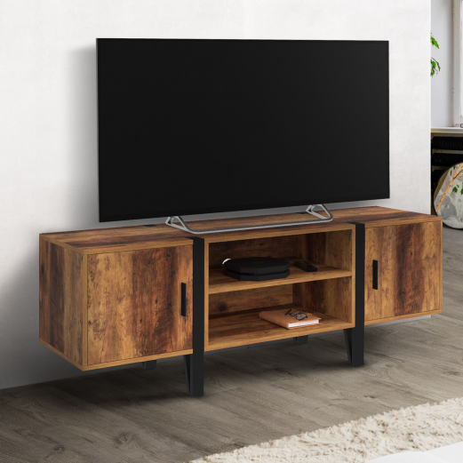 Meuble TV 140 cm AUSTRIA 2 portes pieds épingle