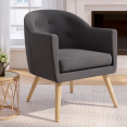 Fauteuil scandinave OLAN cabriolet en tissu gris anthracite