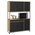 Buffet de cuisine 120 CM BOSTON meuble 6 portes design industriel + tiroir