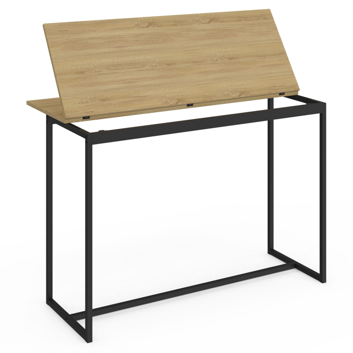 Table console 2en1 repliable 110 cm DETROIT 4 personnes design industriel