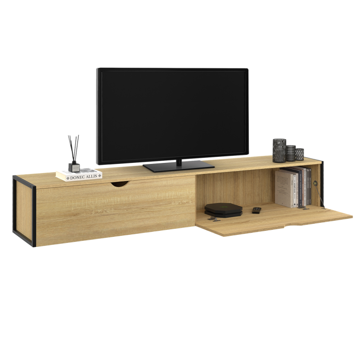 Mueble de TV industrial de 2 puertas y 180 cm - DETROIT | ID Market