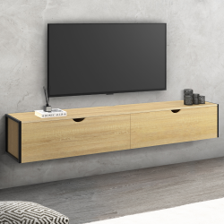 Industrieel 180 cm 2-deurs wand TV-meubel - DETROIT | ID Market