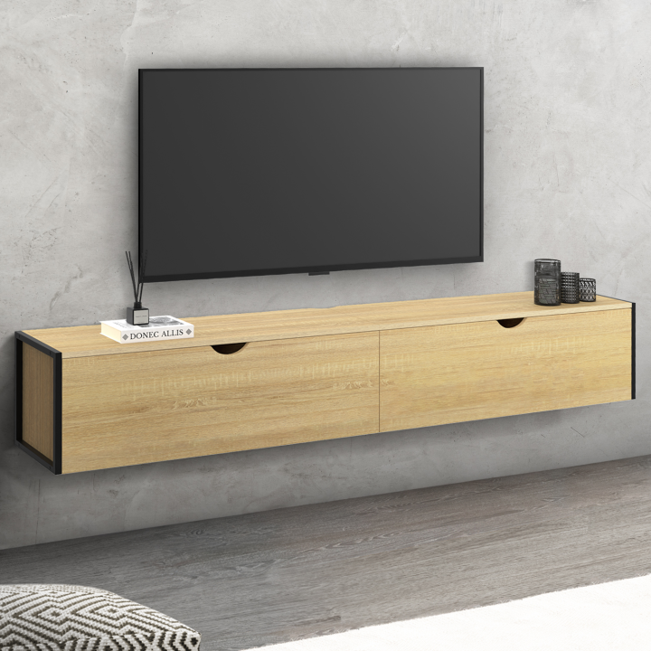 Mueble de TV industrial de 2 puertas y 180 cm - DETROIT | ID Market