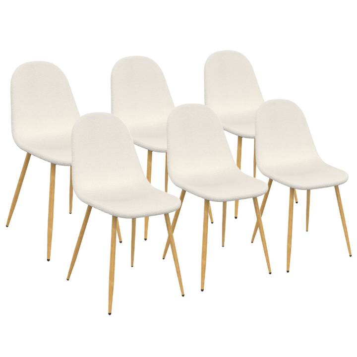 Sillas de comedor escandinavas blancas loopback - set de 6 - DARI | ID Market