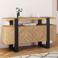 Buffet 140 cm CASSIUS 4 portes effet chevrons