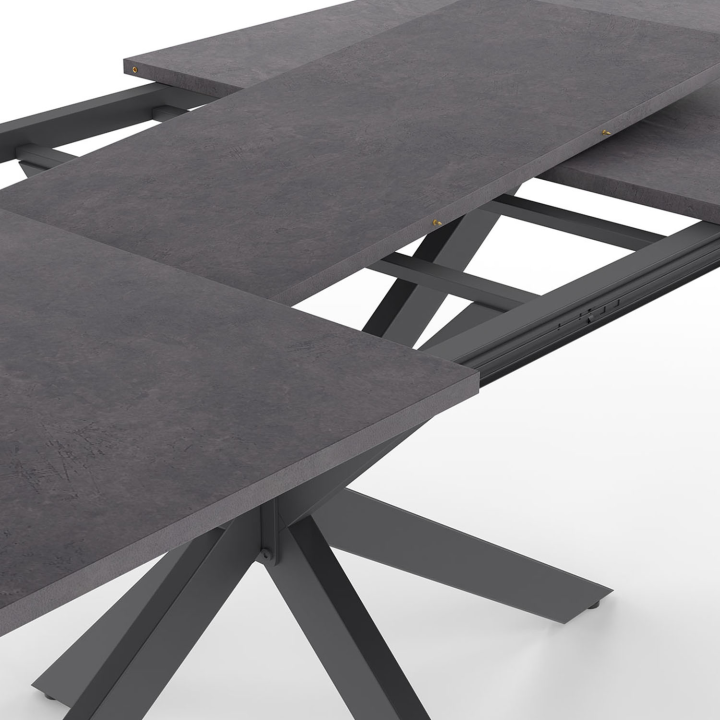 Mesa de comedor rectangular extensible con pata de araña gris - JASPE | ID Market