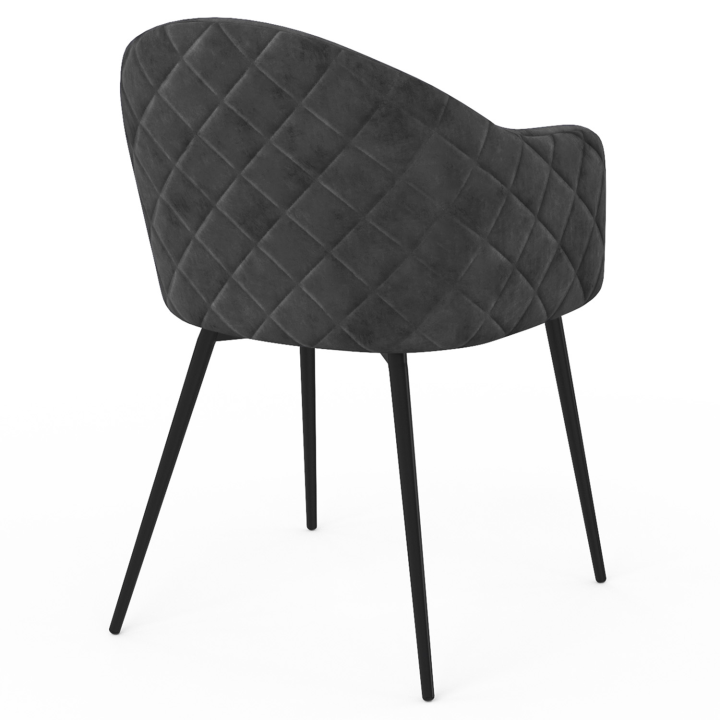 Sillones de mesa de terciopelo gris oscuro - lote de 2 - MOLY | ID Market