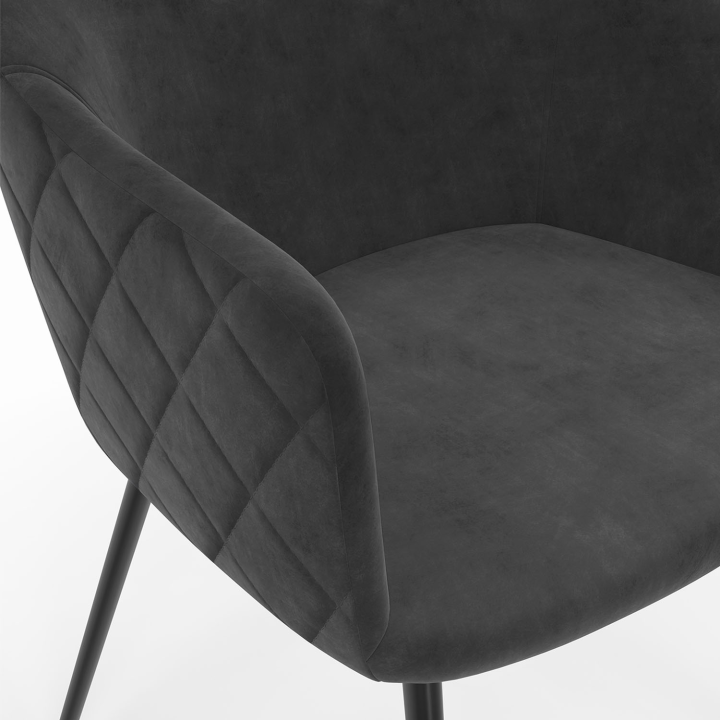 Sillones de mesa de terciopelo gris oscuro - lote de 2 - MOLY | ID Market