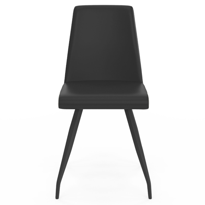 Lot de 6 chaises ADA noires liseré blanc pied araignée pour salle à manger