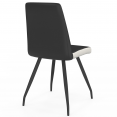 Lot de 6 chaises ADA noires liseré blanc pied araignée pour salle à manger