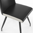 Lot de 6 chaises ADA noires liseré blanc pied araignée pour salle à manger