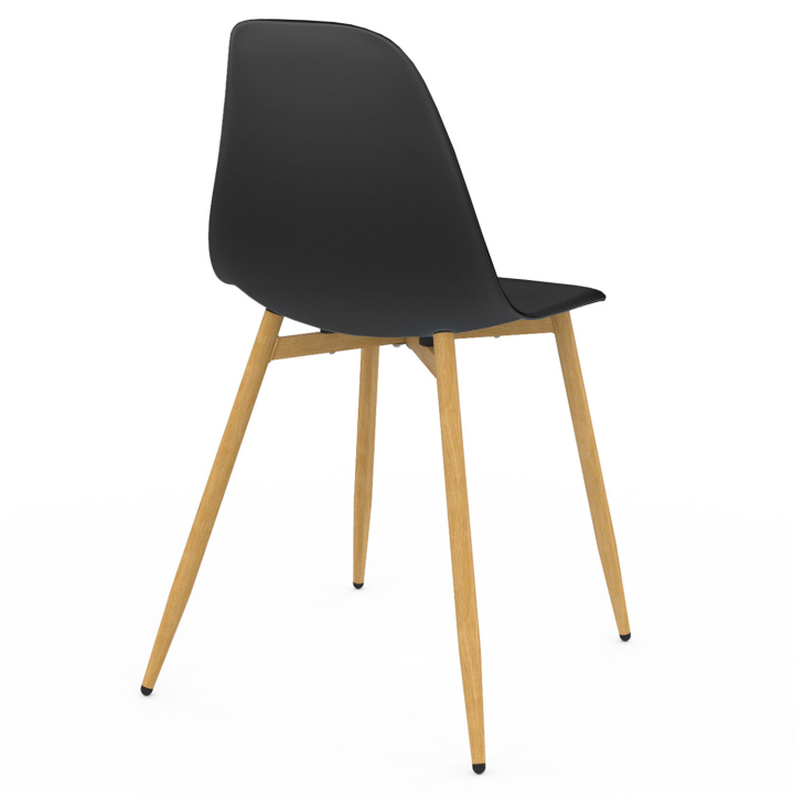 Lot de 6 chaises scandinaves DANI noires pour salle à manger