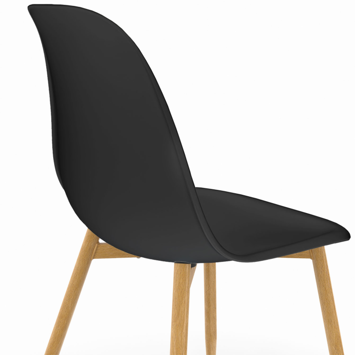 Lot de 6 chaises scandinaves DANI noires pour salle à manger