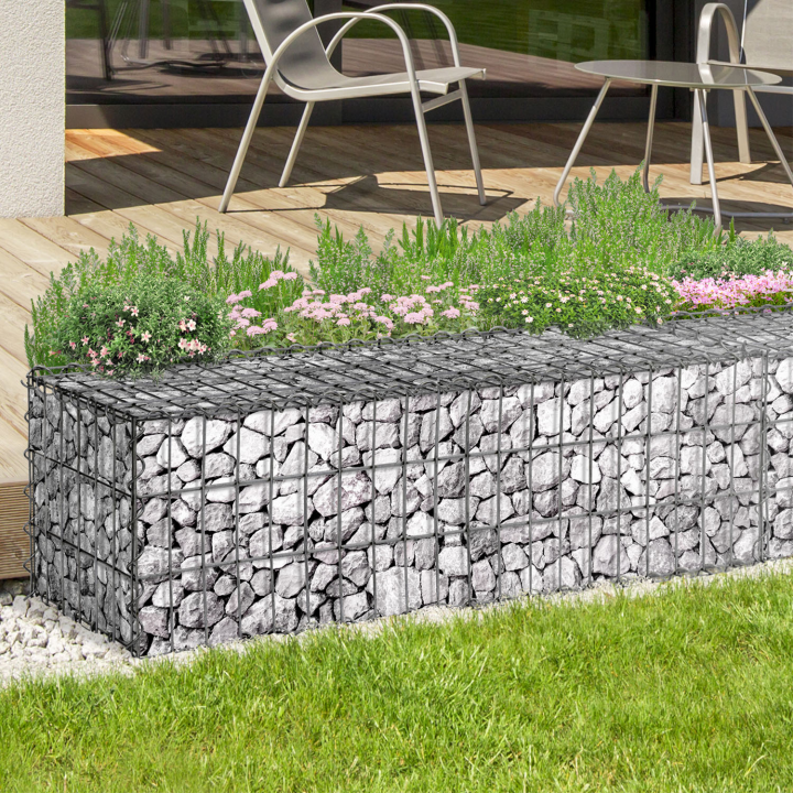 Goedkope stenen schanskorf (tuin) 100 x 30 x 30 cm : set van 2 | ID Market