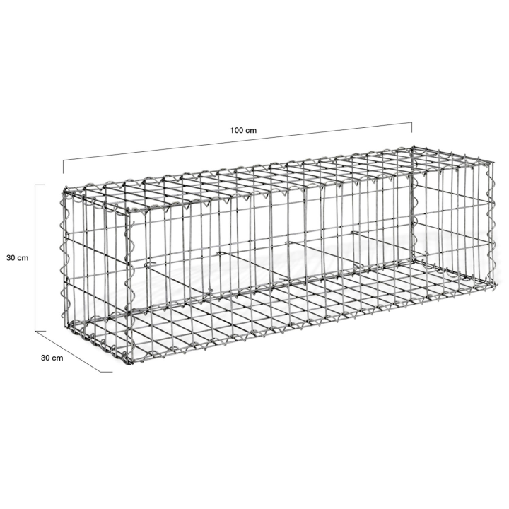 Lot de 2 gabions pour pierre 100 x 30 x 30 cm