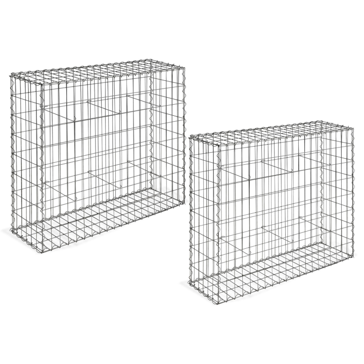 Lot de 2 gabions pour pierre 100 x 30 x 80 cm