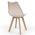 Lot de 6 chaises scandinaves SARA beige, blanc et velours patchworks marron et beige