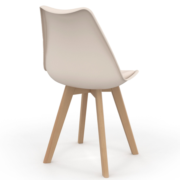 6 Scandinavische stoelen beige, wit en fluwelen patchworks mix kleur - SARA | ID Market