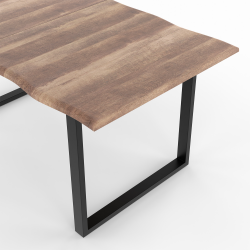 Mesa de comedor industrial efecto madera en bruto 160 cm - DAKOTA | ID Market